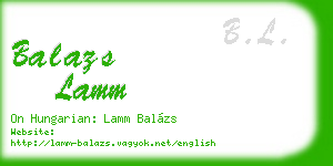balazs lamm business card
