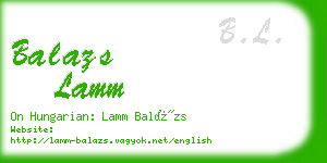 balazs lamm business card